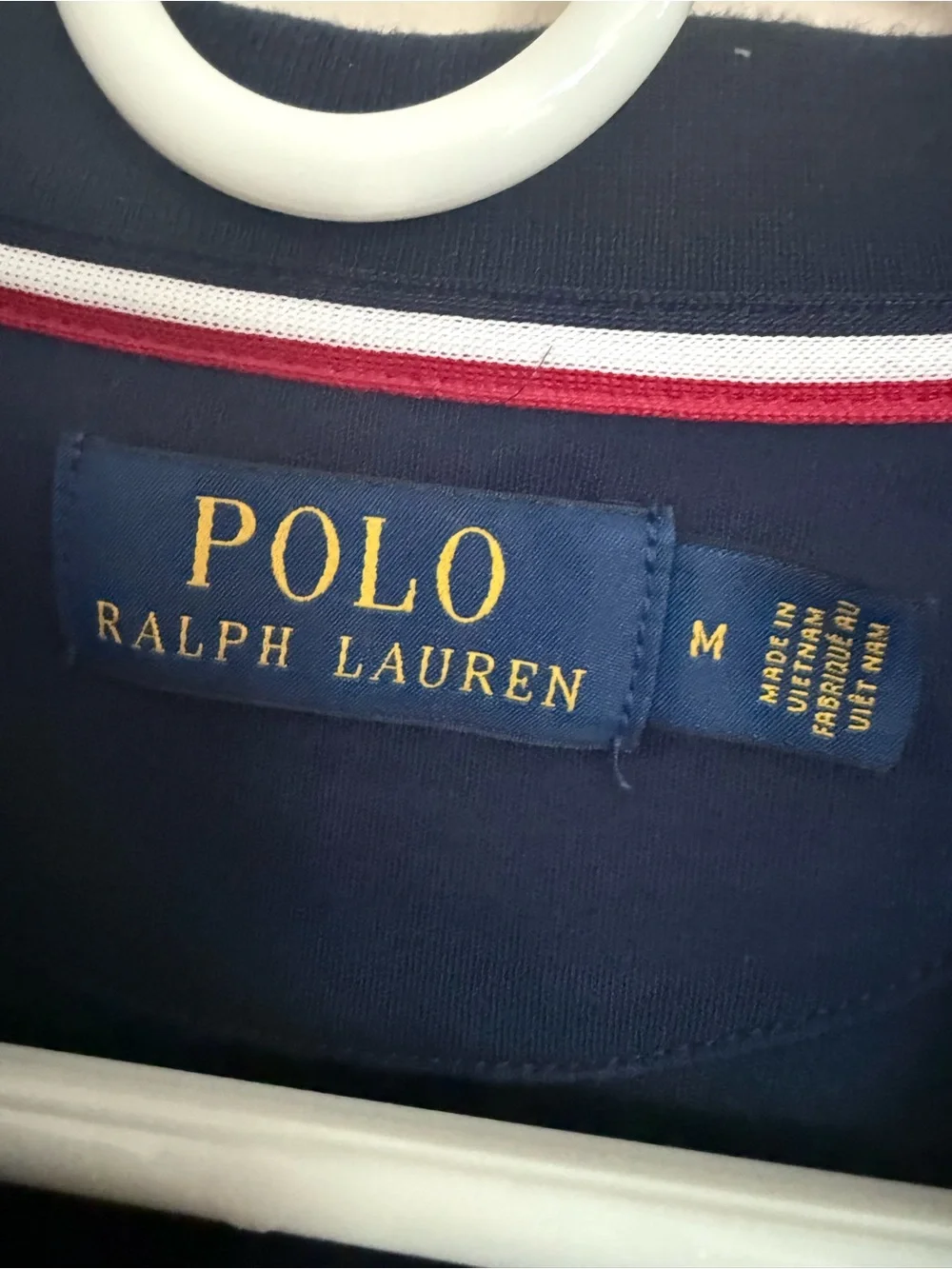 Polo Ralph Lauren Classic Fit Mens Navy Tipped Mesh Short Sleeve Polo size M